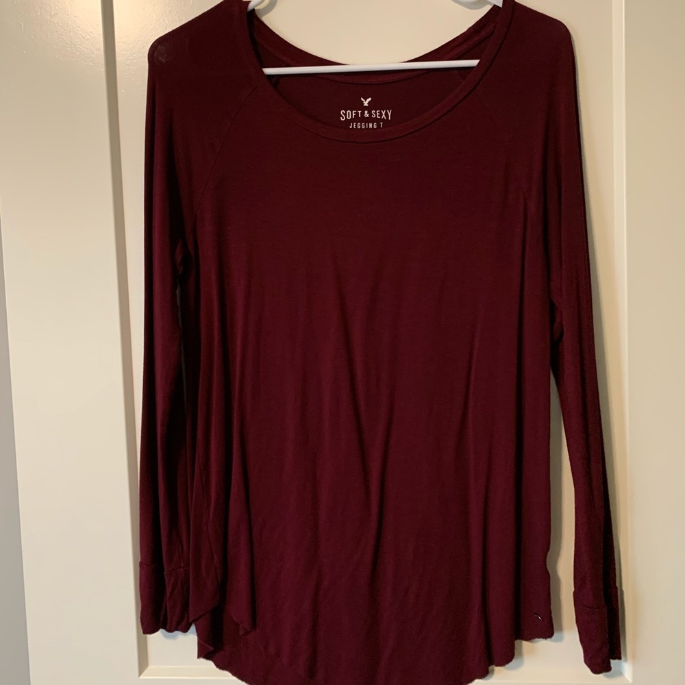 maroon long sleeve